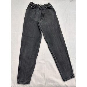 Chic BlackJeans Button Fly Dark Wash Logo Women's Denim Size 7 tall